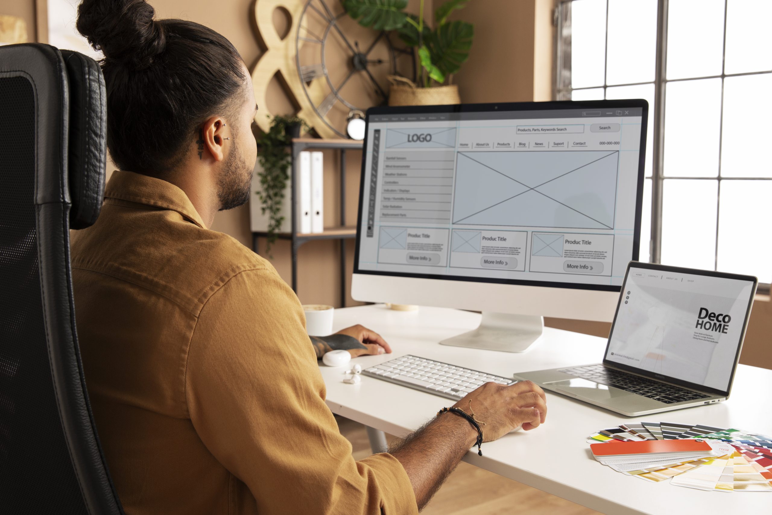 side view man sitting - web Design Agency